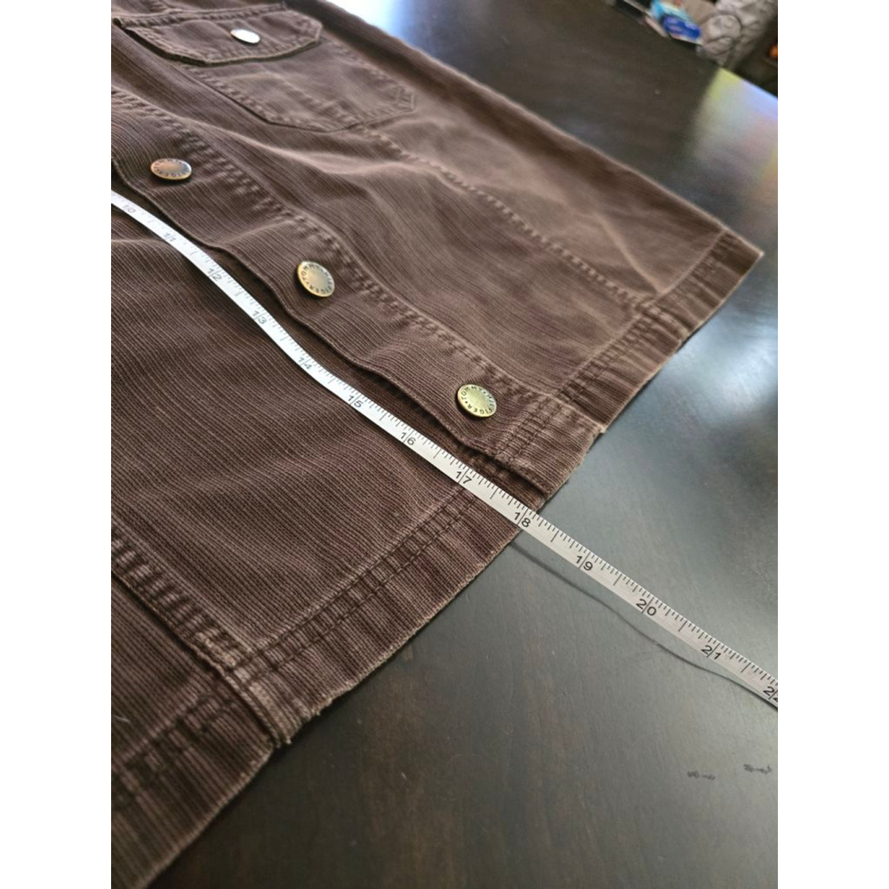 Vintage Y2K Preppy Tommy Hilfiger Brown Corduroy Button-Front Mini Skirt Size 8 - Picture 6 of 8
